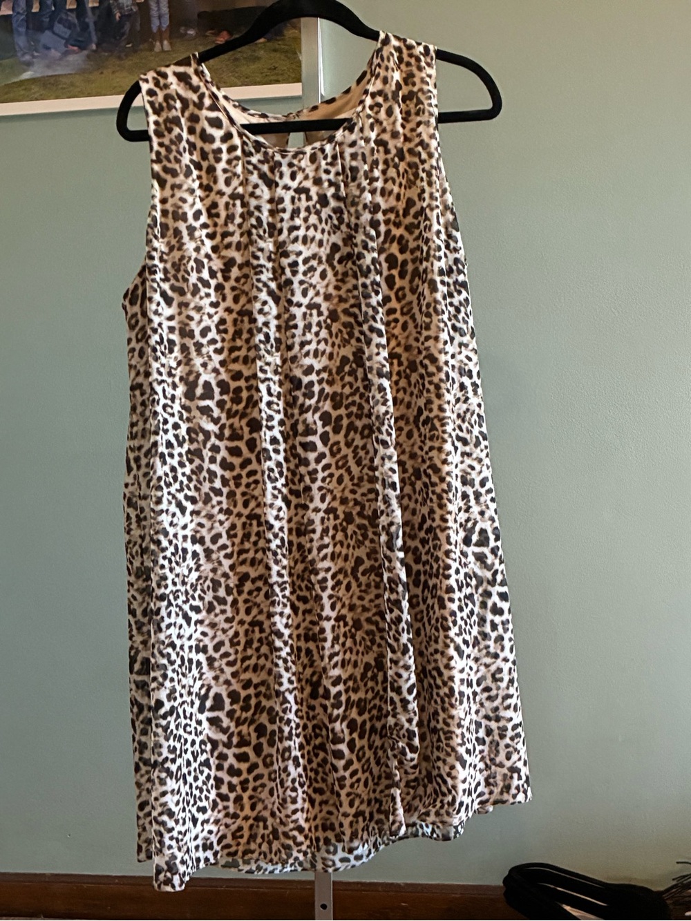 Calvin Klein Beige and Black Leopard Print Top
